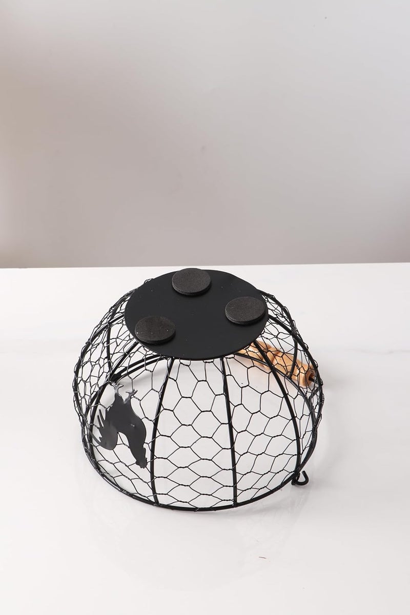 oskas Fresh Eggs Collecting Basket With Handle，Vintage Style Metal Wire Eggs Holder Basket for Countertop Kitchen Storage Bin - Image 2